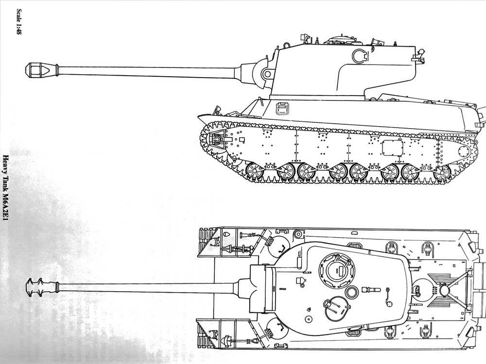 m6a2e1重型坦克三视图