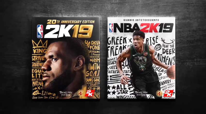 《nba 2k19》20周年纪念版与普通版封面