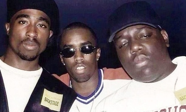 从左至右:2pac, puff daddy, biggie