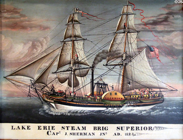 明轮蒸汽brig,该画现位于克利夫兰历史中心