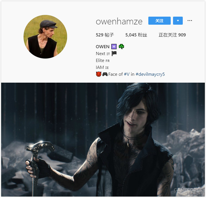 这是他的 instagram:@owenhamze