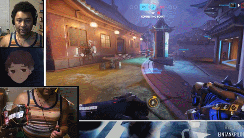 或者手柄来玩《守望先锋》,而是总想着用各种神奇的东西(有时候是食物