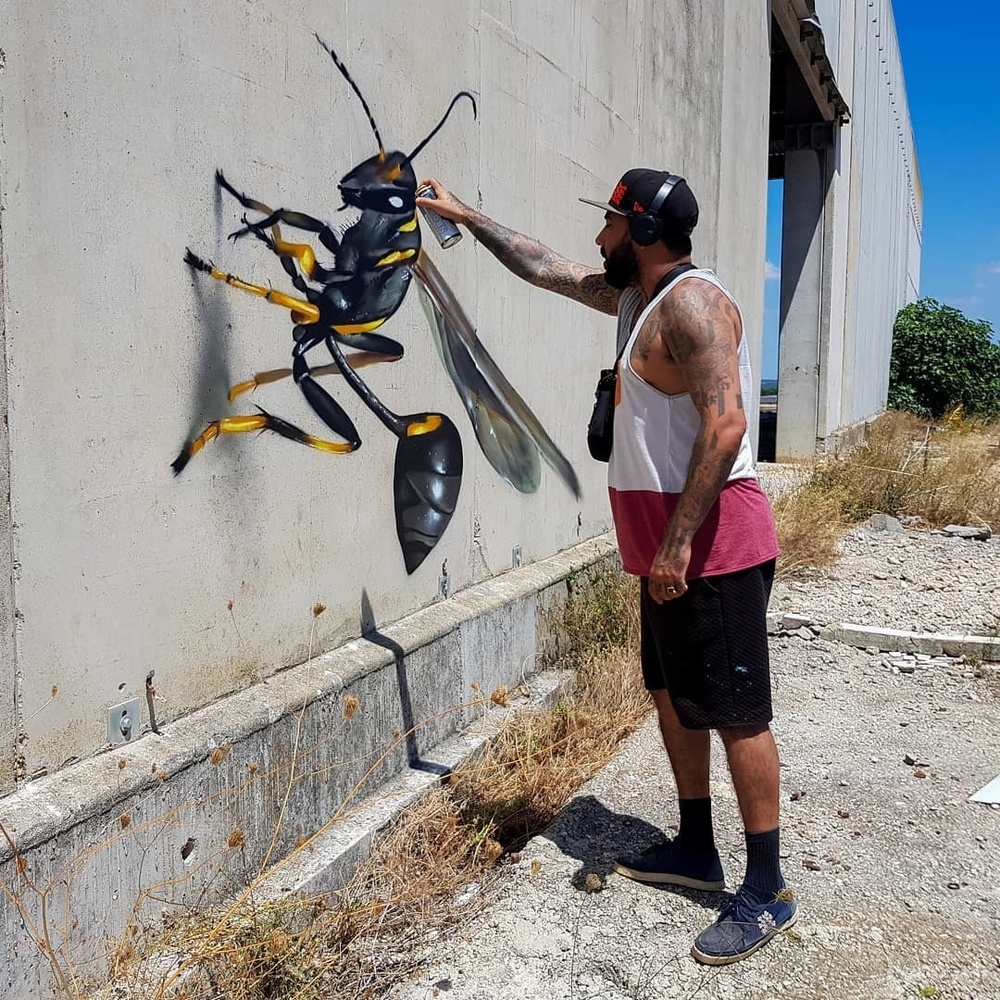 昆虫警告!葡萄牙街头艺术家的立体涂鸦