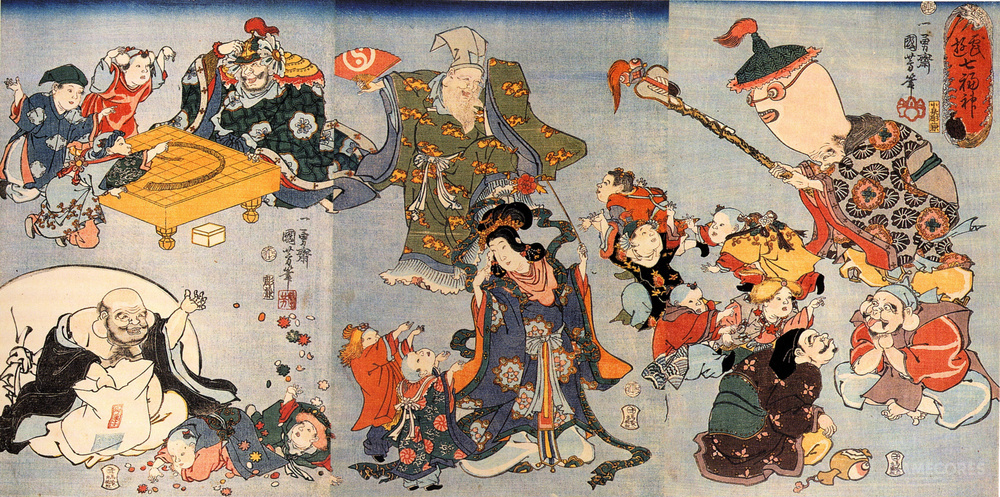 七福神中除了惠比寿为日本固有神明之外,其余皆为外来神明(但"大黑"