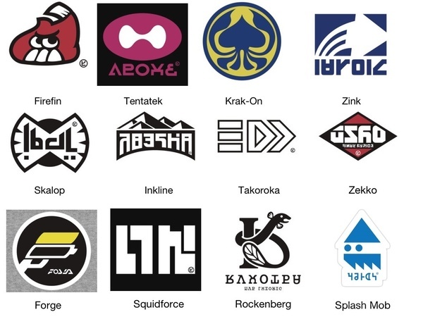 splatoon装备品牌logo