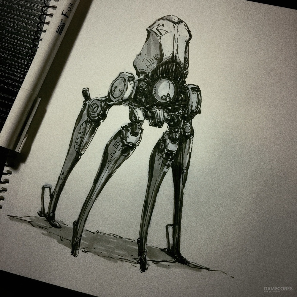 纸上的机甲梦:我的科幻概念设计手稿原画