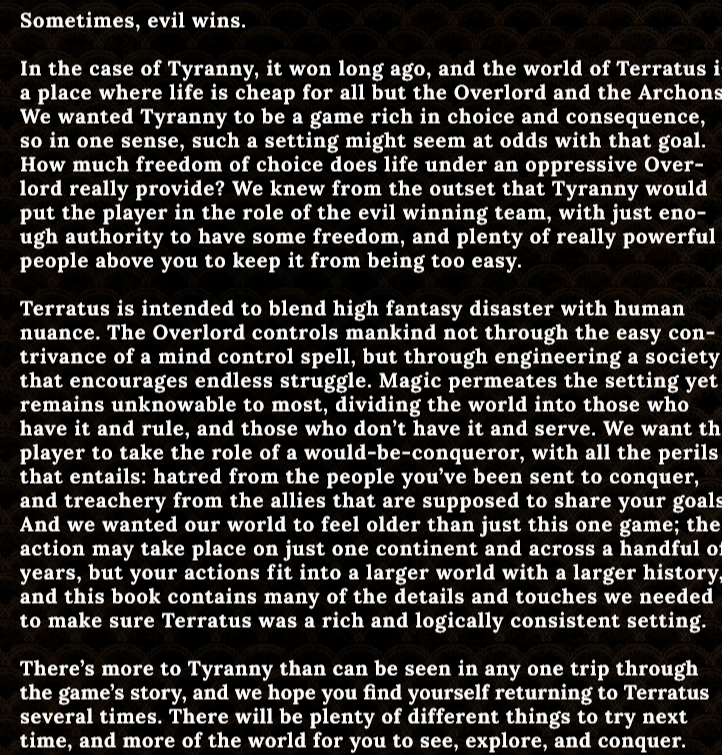 《tyranny》初见杂谈:sometimes, evil wins.