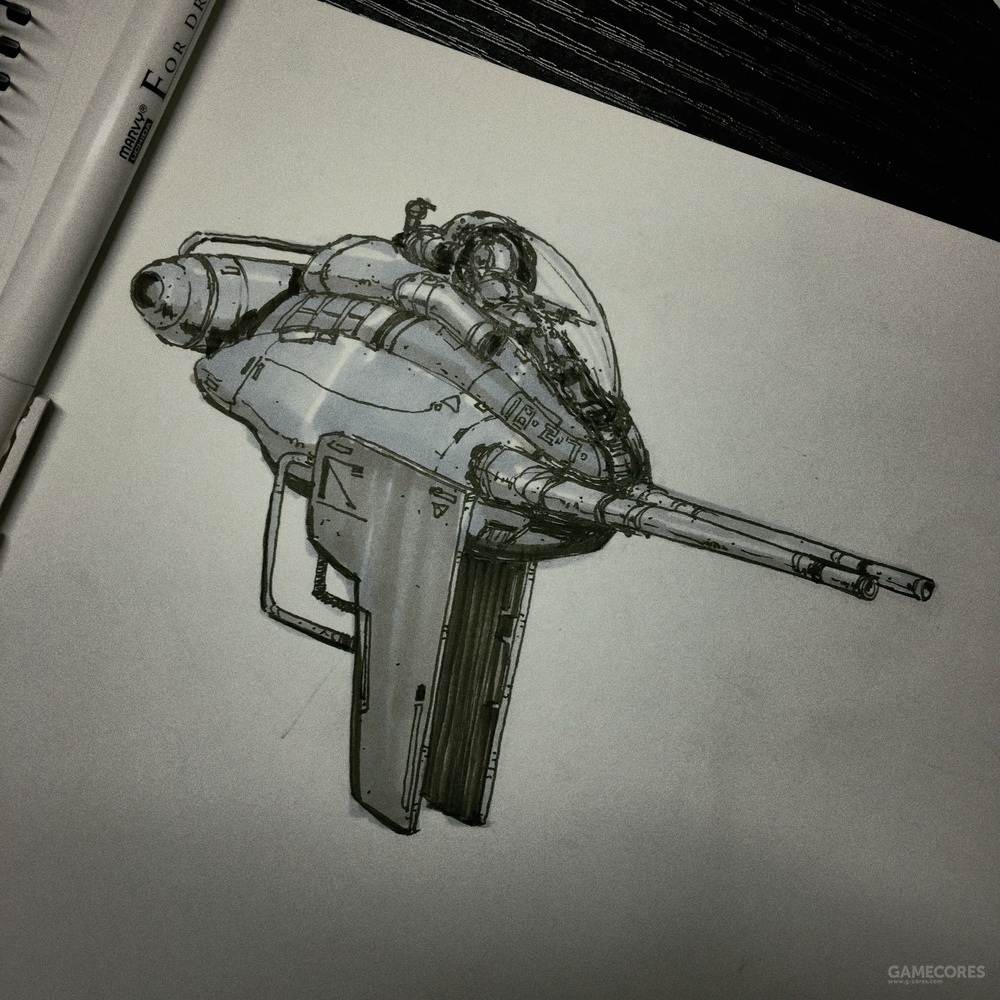 纸上的机甲梦:我的科幻概念设计手稿原画