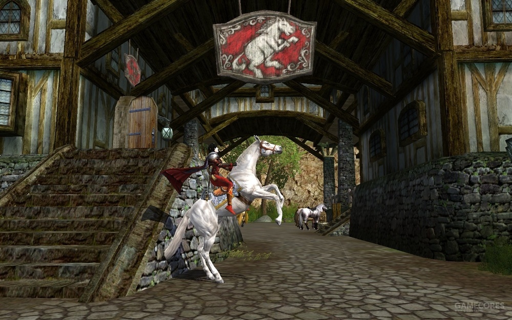 跃马客栈门前跃个马