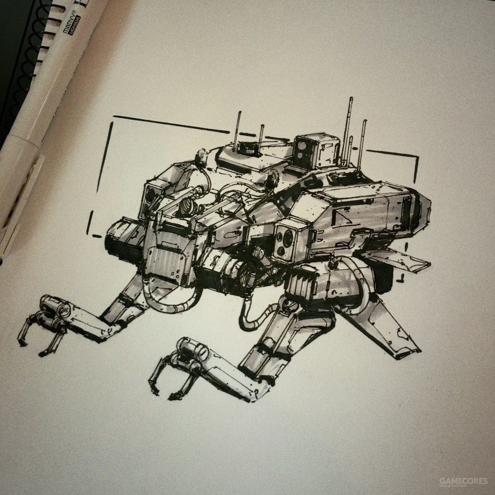 纸上的机甲梦:我的科幻概念设计手稿原画