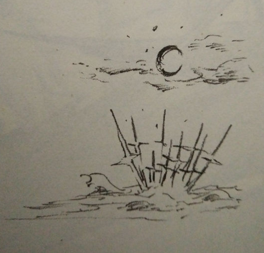 一例草稿图,黑月象征一护,下面的则象征被封印的蓝染