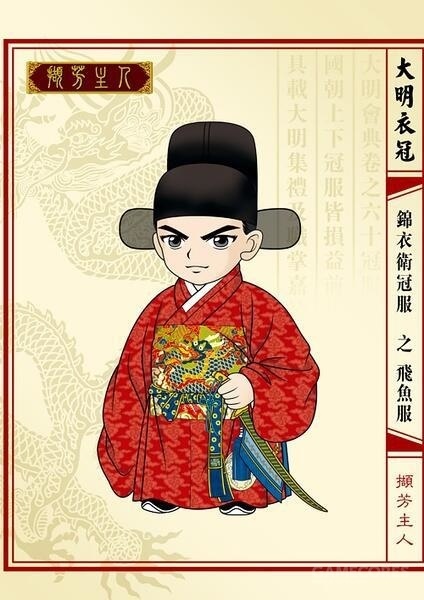锦衣卫堂上官的大红官服是标准的飞鱼服
