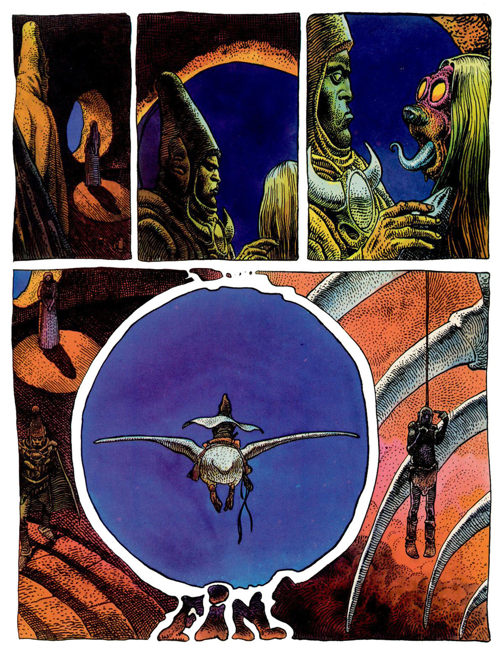 下图图集为莫必斯此生代表作之一: 《阿扎克》,最早刊于《嚎叫》1975