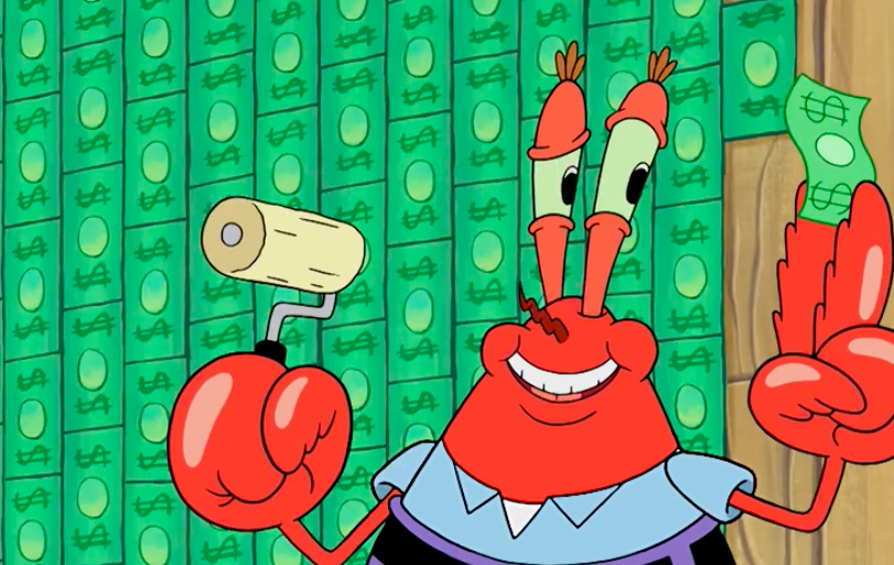 "(海绵宝宝语),但蟹老板希望的是"能利用这块板板帮自己刷好评赚大钱